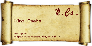 Münz Csaba névjegykártya